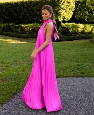 Women's Pleat Detail Ball Gown Dress