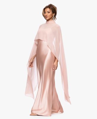 knee length dresses for ladies Modest Formal Satin Dress G432 Rose Gold main image 1