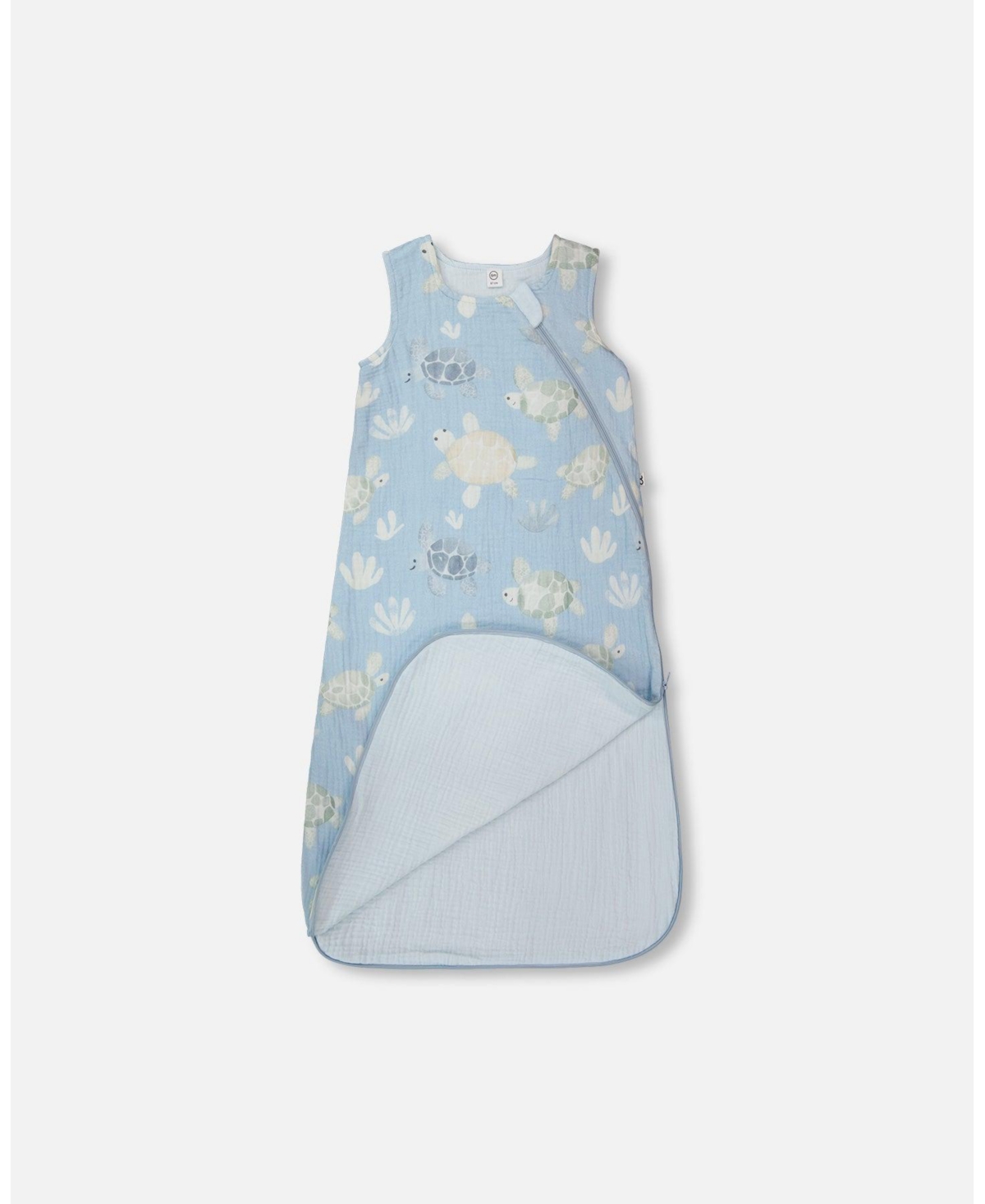 Deux par Baby Boys Cotton Jersey Muslin Sleep Sack Turtle Print