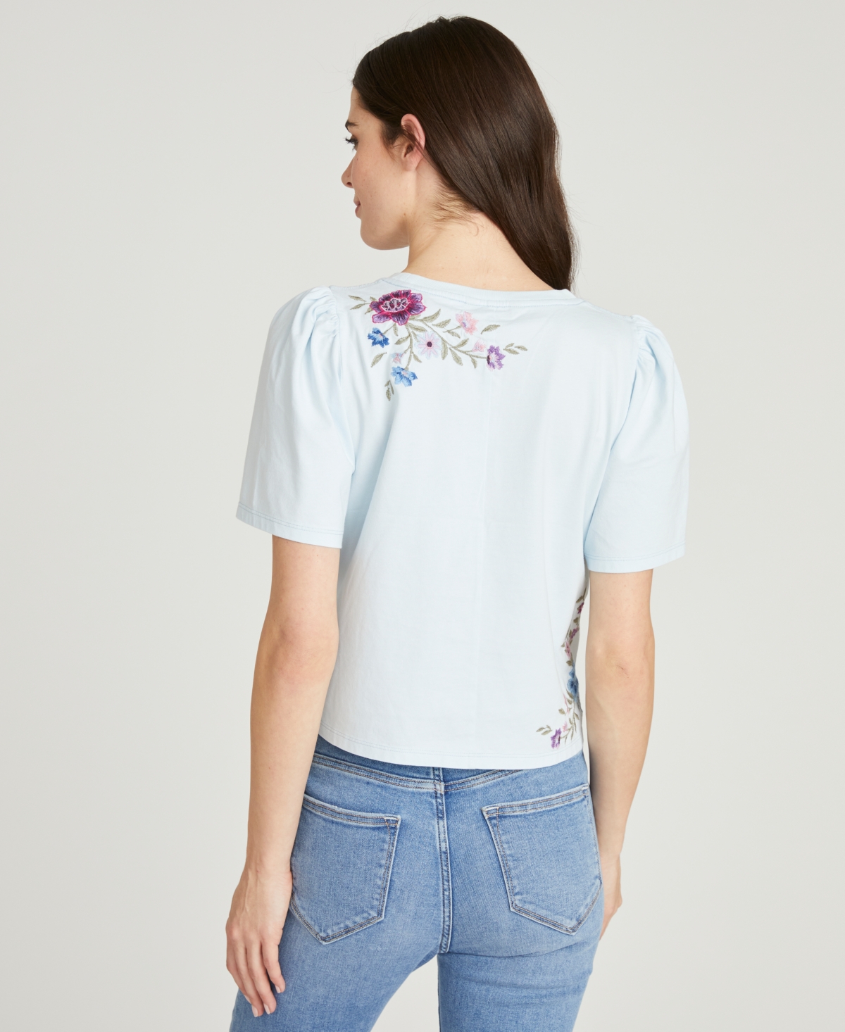 Driftwood Women's Floral Embroidered Crewneck T-Shirt