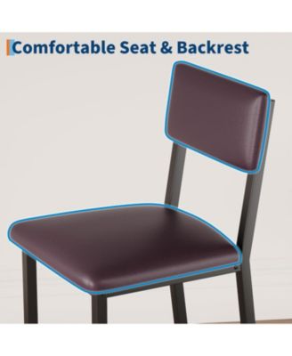 5-Piece Counter Height Dining Table Set for 4 with Footrest & Corner Protectors, Kitchen Table and 4 Upholstered Bar Stools