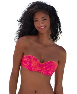 Women's Tropical Bandeau Bikini Swimsuit Top Bra Sizing