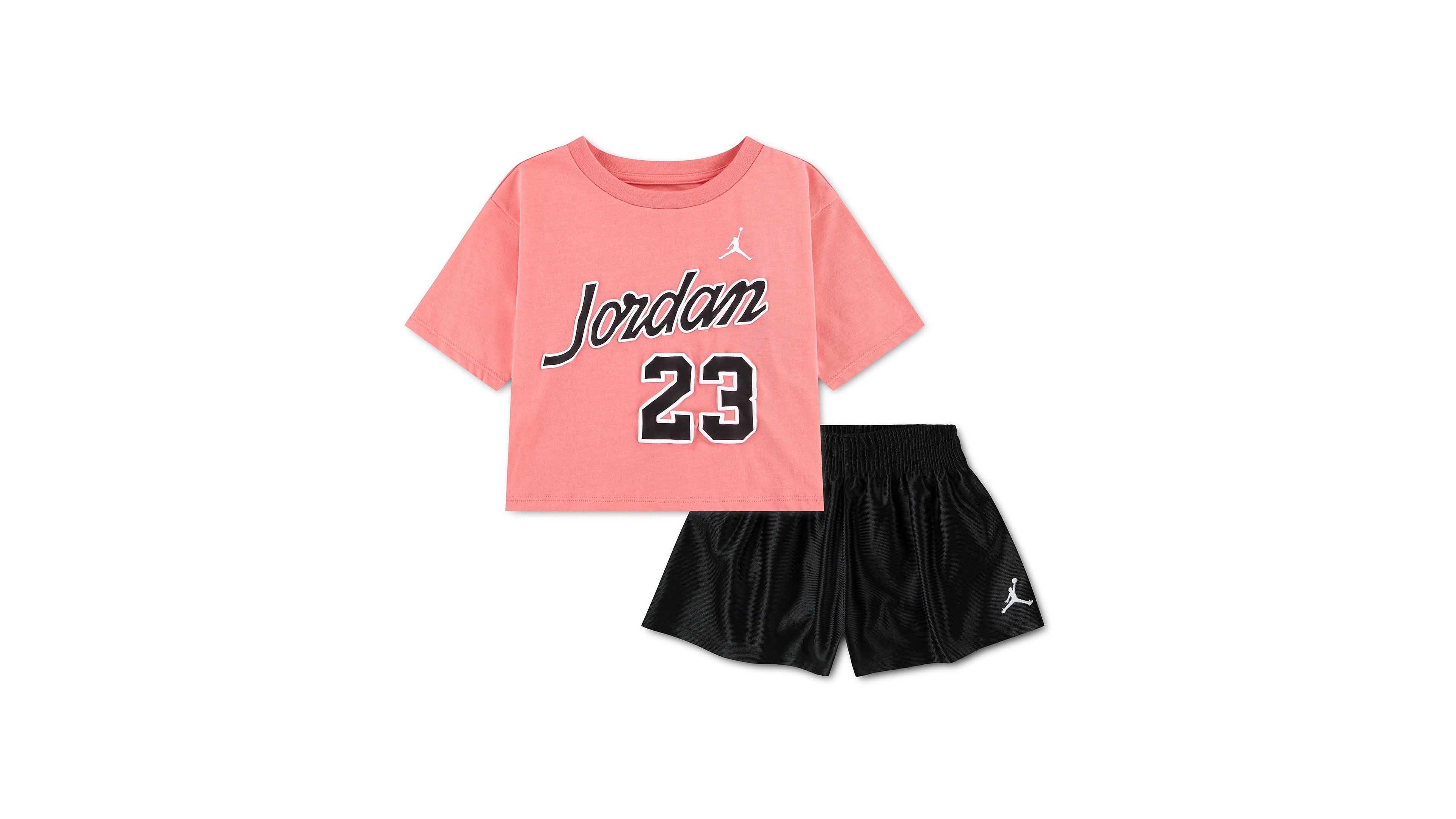 Jordan Toddler Girls' 2T-4T Flowy Durasheen Crewneck T-Shirt and Shorts, 2-Piece Set