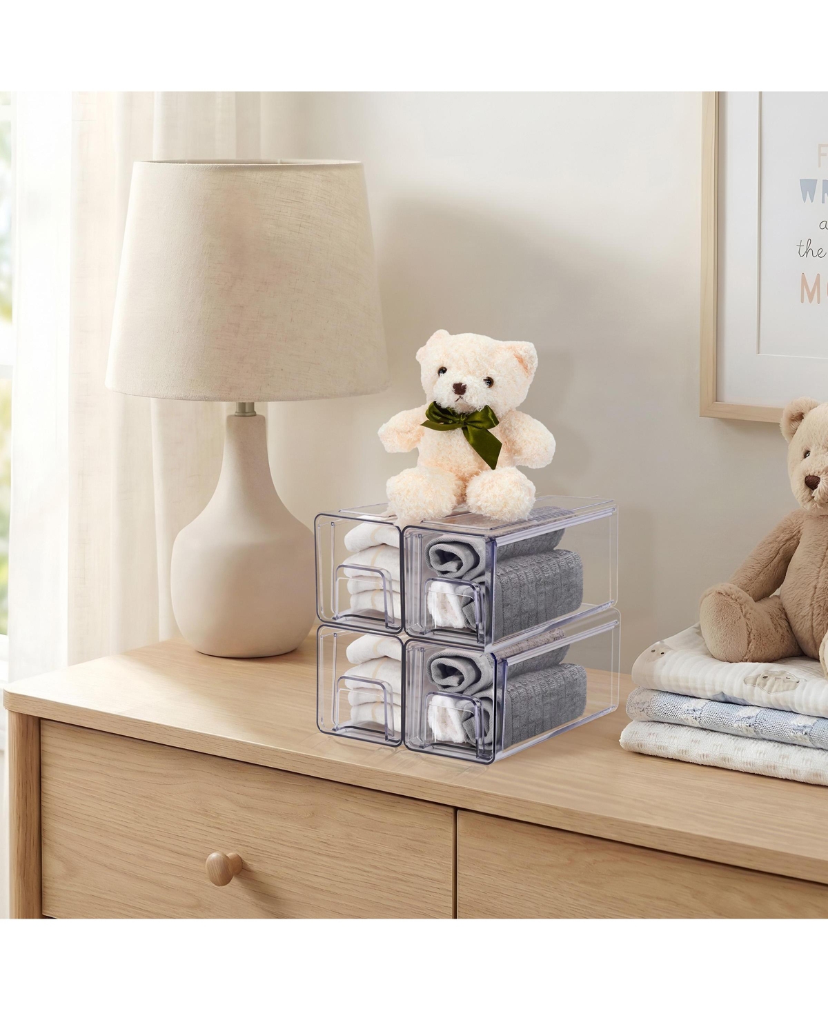 Sorbus Small Stackable Storage Drawers Case with Handles - for Bathroom, Closet, Pantry, Cabinet