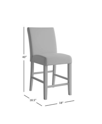 Eastern Tides Coastal Wire-Brushed Wood Upholstered Parsons Barstool (Set of 2)