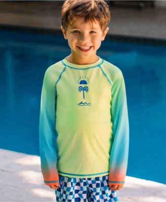Boys Sunshade UPF 50 Chlorine Resistant Long Sleeve Crew Neck Rash Guard