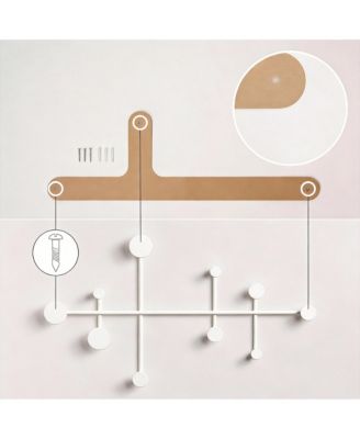 Minimalist Metal Wall Hook Rack 10 Hooks