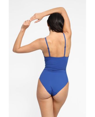 Women's Shapewear Ruched Cross-Front Sculpting One-Piece Swimsuit