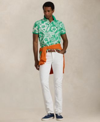 Men's Short-Sleeve Tropical Mesh Polo Shirt