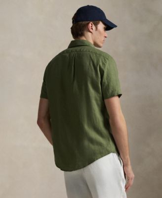 Men's Short-Sleeve Linen Button-Up