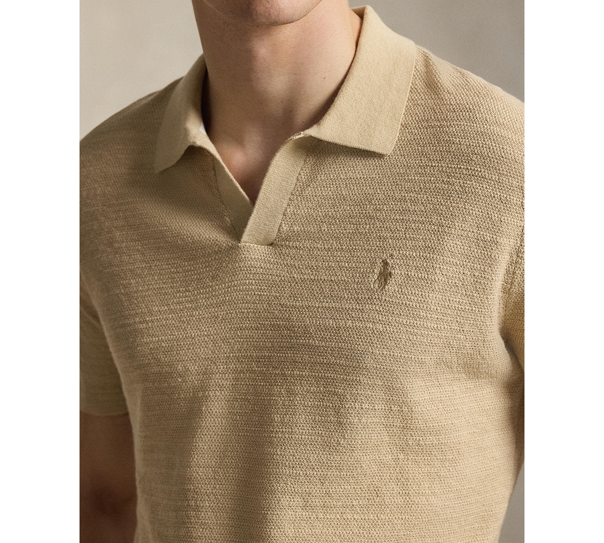 Polo Ralph Lauren Men's Short-Sleeve Textured Sweater Shirt