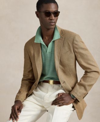 Men's Short-Sleeve Textured Sweater Polo Shirt