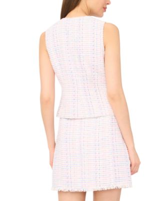 Women's Sleeveless Crew Neck Split Hem Vest