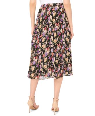 Women's Sunburst Pleat Detail Midi Skirt