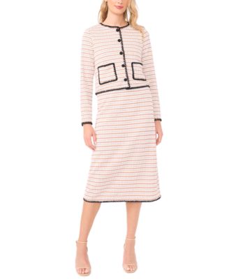 Women's Crochet Detail Knit Midi Skirt