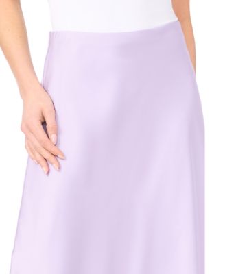 Women's A-line Side-Zip Satin Midi Skirt