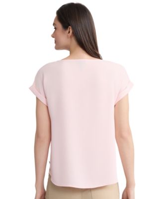 Women's Short-Sleeve Button Detail Blouse