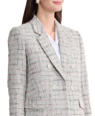 Women's Faux Double Breasted Tweed Jacket