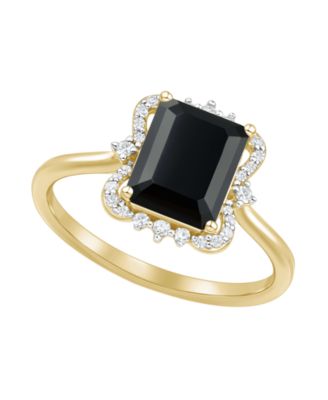 Swiss Blue Topaz (2-3/4 ct. t.w.) and Diamond Ring in 14k Yellow Gold (also available in Amethyst and Onyx)