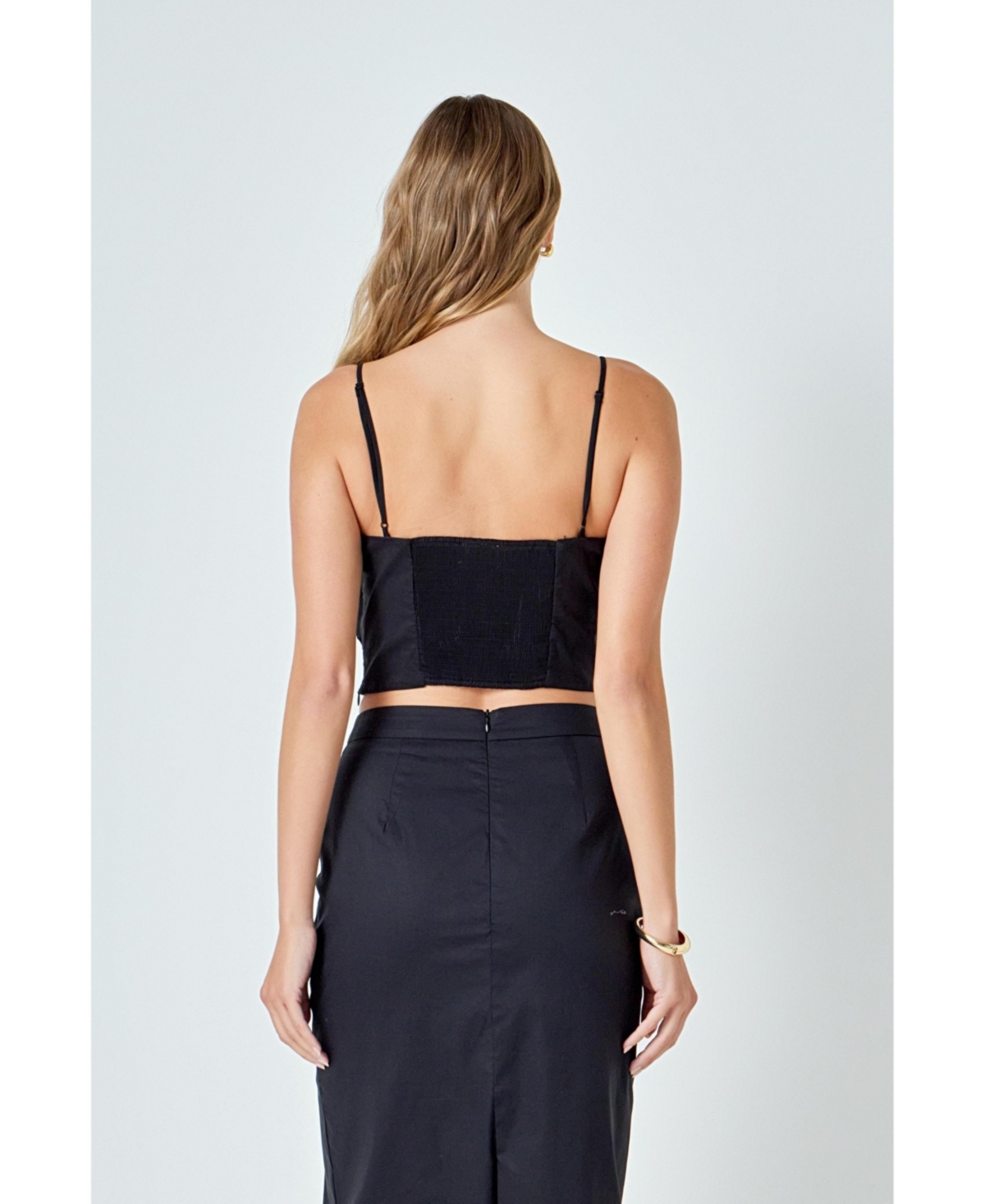 English Factory Women's Floral Tube Cropped Top