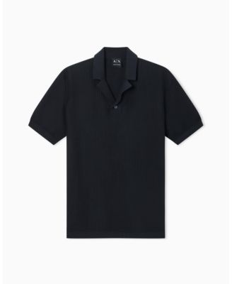 Men's Textured Polo Sweater