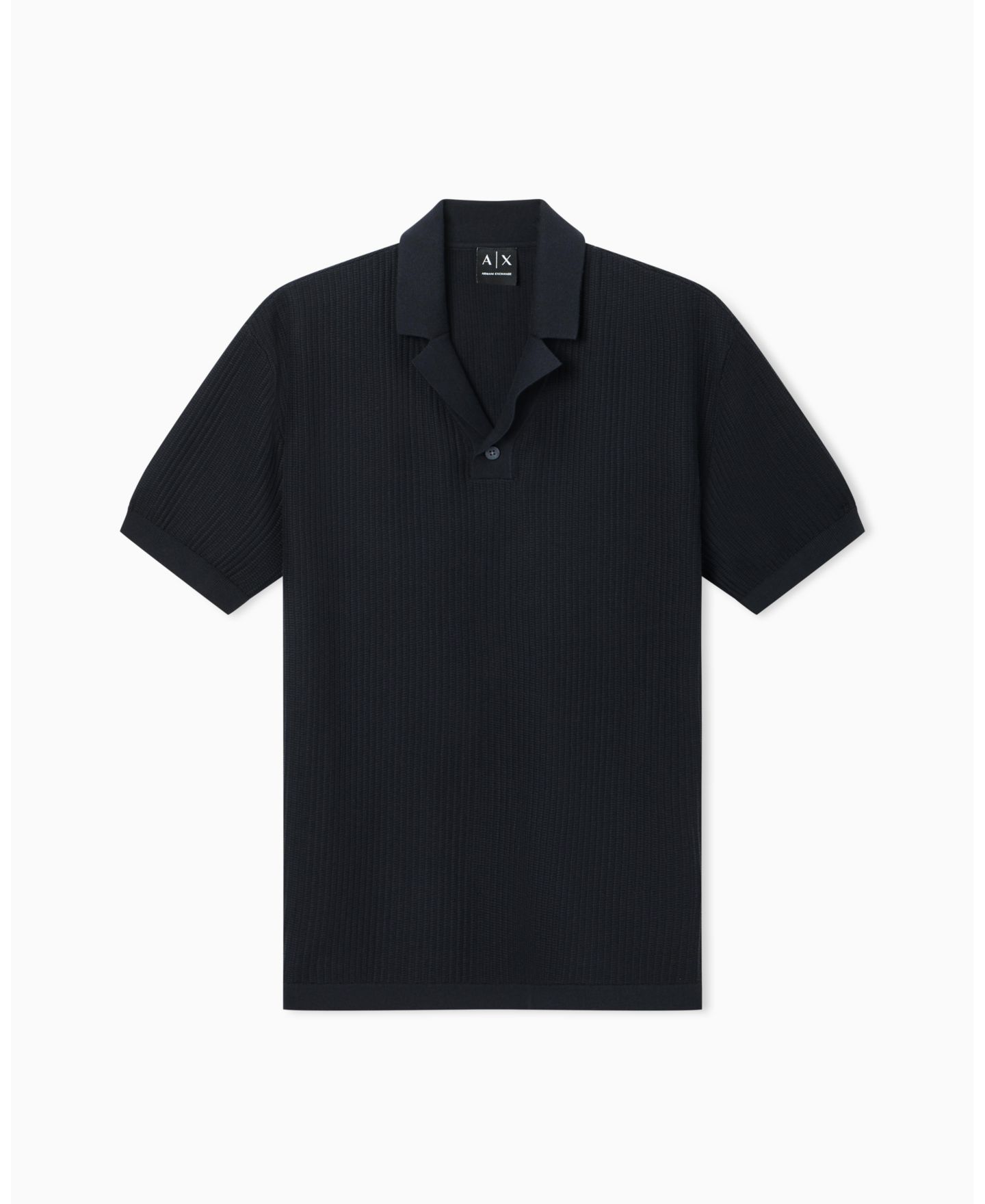 Мужской свитер A|X Armani Exchange Textured Polo Sweater, цвет: Глубокий тёмно-синий — фото 5