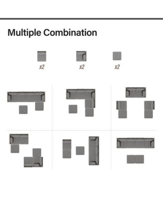 Outdoor Patio Furniture, 6 Piece Outdoor Sectional Sofa PE Rattan Wicker Patio Conversation Sets,All Weather Patio Furniture Set