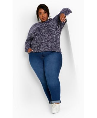 Women's Plus Size Charli Drop Shoulder Cable Sweater
