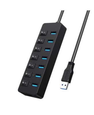 7-Port USB 3.0 Hub, Individual Switches, 5Gbps High-Speed Data Transfer,for Laptop, PC, MacBook,Ideal for Home, Office