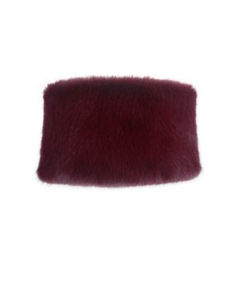 Women's Darla Burgundy Faux Fur Off-Shoulder Cropped Top
