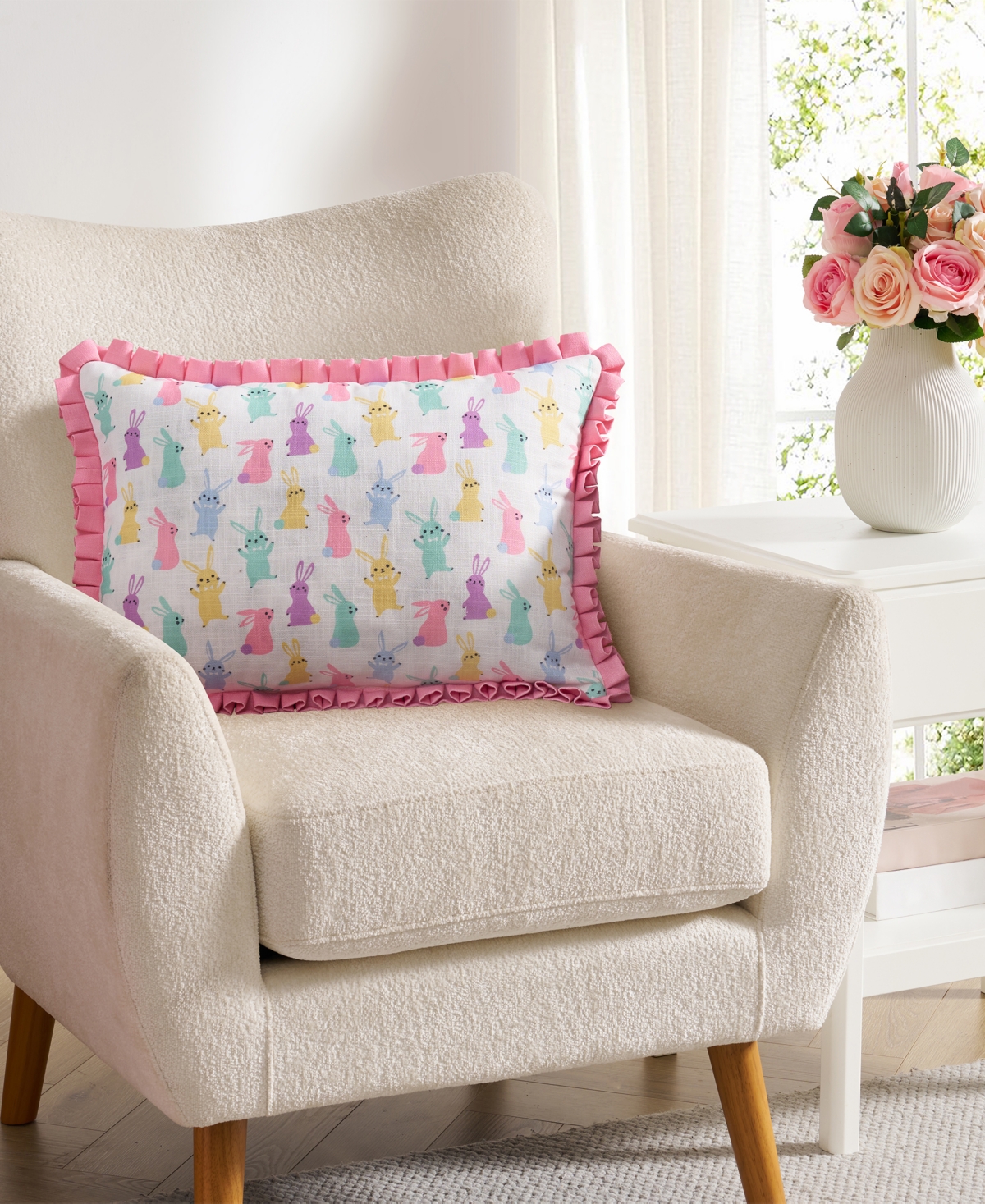 Hallmark Bunny BFFs Reversible Decorative Pillow, 14" x 20"