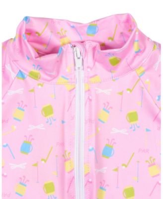 Toddler Girls Golf Print Performance Knit Jacket