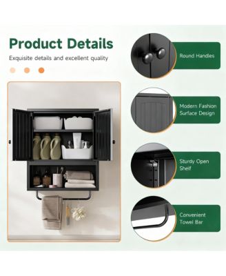 Metal Bathroom Cabinet with Adjustable Shelves