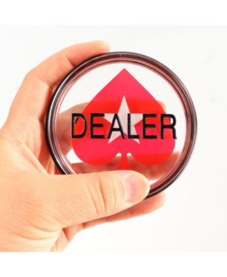 1-Pack 3" Double-Sided Casino Grade Clear Acrylic Poker Dealer Puck Button for Gambling Card Games