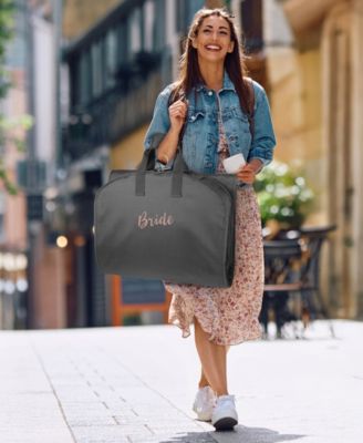 60" Premium Tri-Fold Travel Garment Bag with Pocket and Bride Embroidery