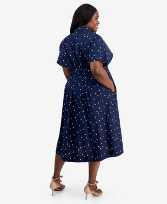 Trendy Plus Size Marjorie Pleated-Waist Shirtdress