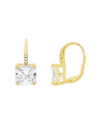 Pave Drop Sq CZ Studs
