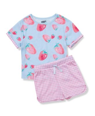 Big Girls Short Sleeve Tee and Shorts Pajama Set