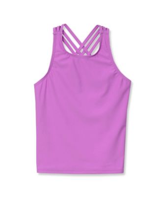 Girls Chlorine Resistant Strappy X-Back Tankini Top