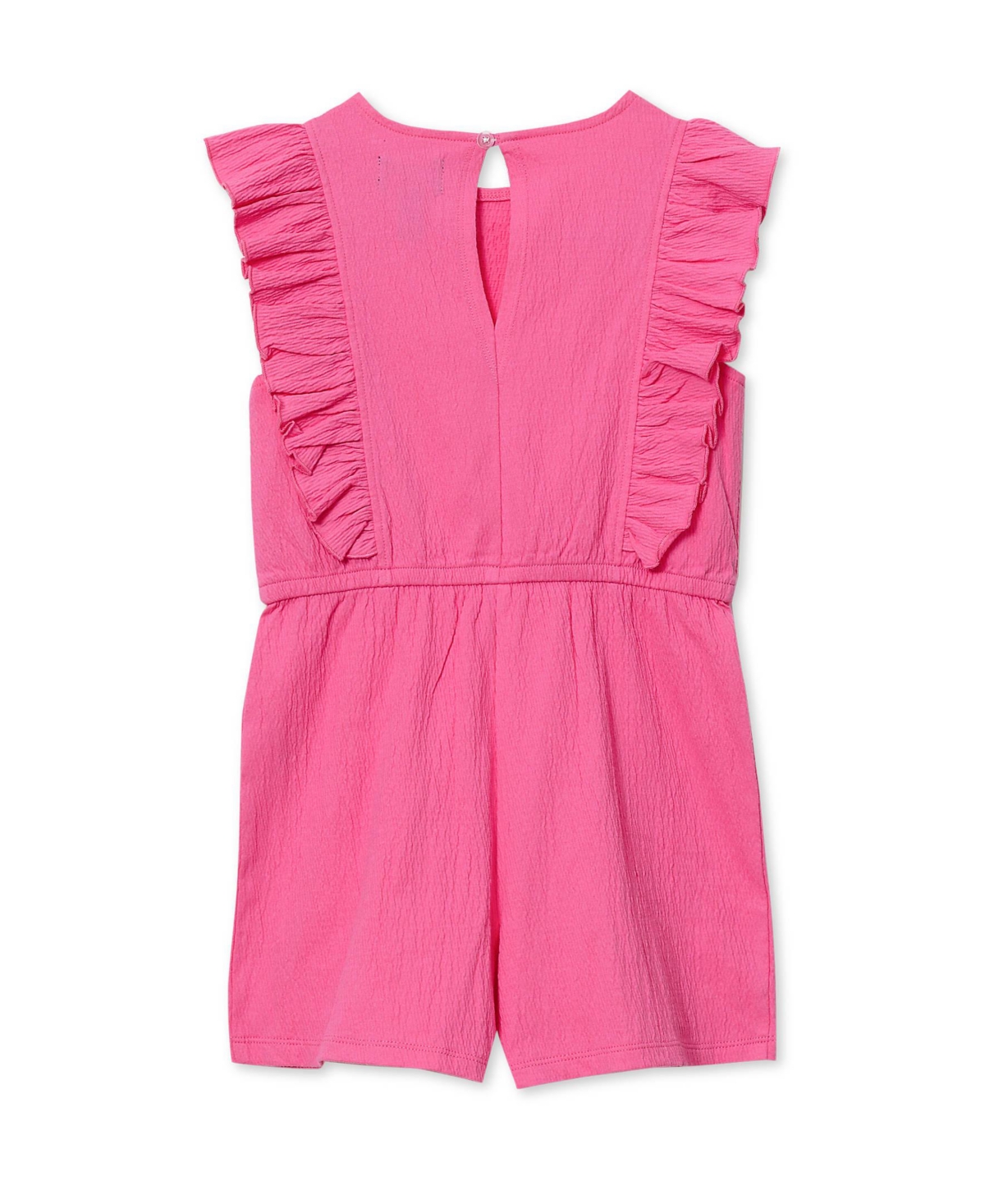 Lands' End Girls Sleeveless Ruffle Knit Romper