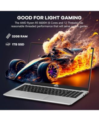 15.6 Gaming Laptop AMD Ryzen 5 6600H 6-Cores 16GB DDR5 RAM 512GB SSD 4.5GHz
