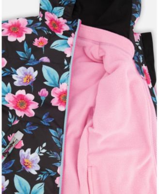 Girl 3-in-1 Two-Piece Mid-Season Outerwear Set Printed Flowers - Inner Jacket - Toddler|Child