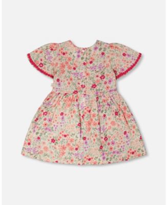 Big Girls Muslin Dress Printed Flowers