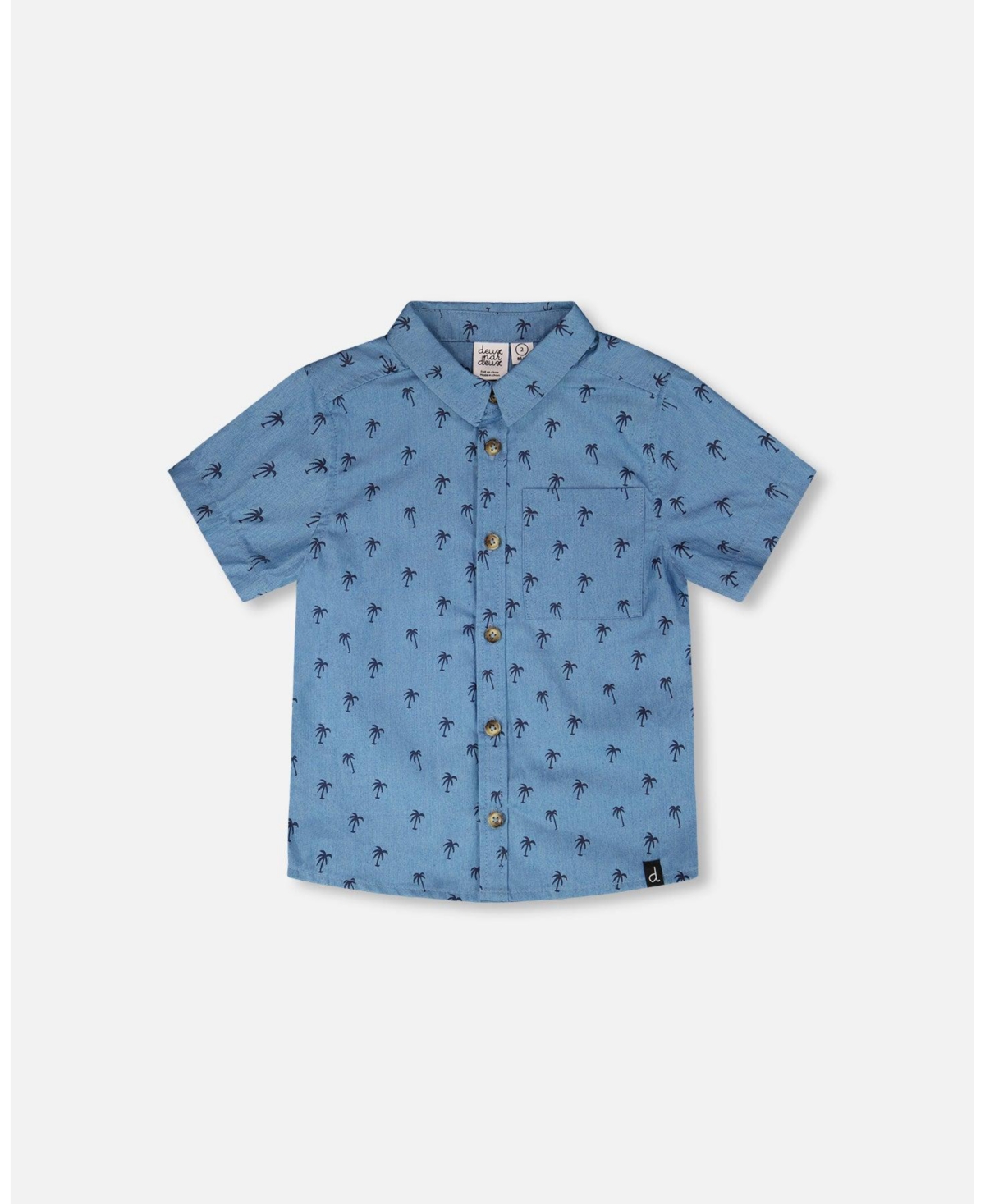 Deux par Toddler Boys Short Sleeve Chambray Shirt - Toddler|Child