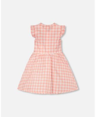 Toddler Girls Sleeveless Button Down Dress Gingham