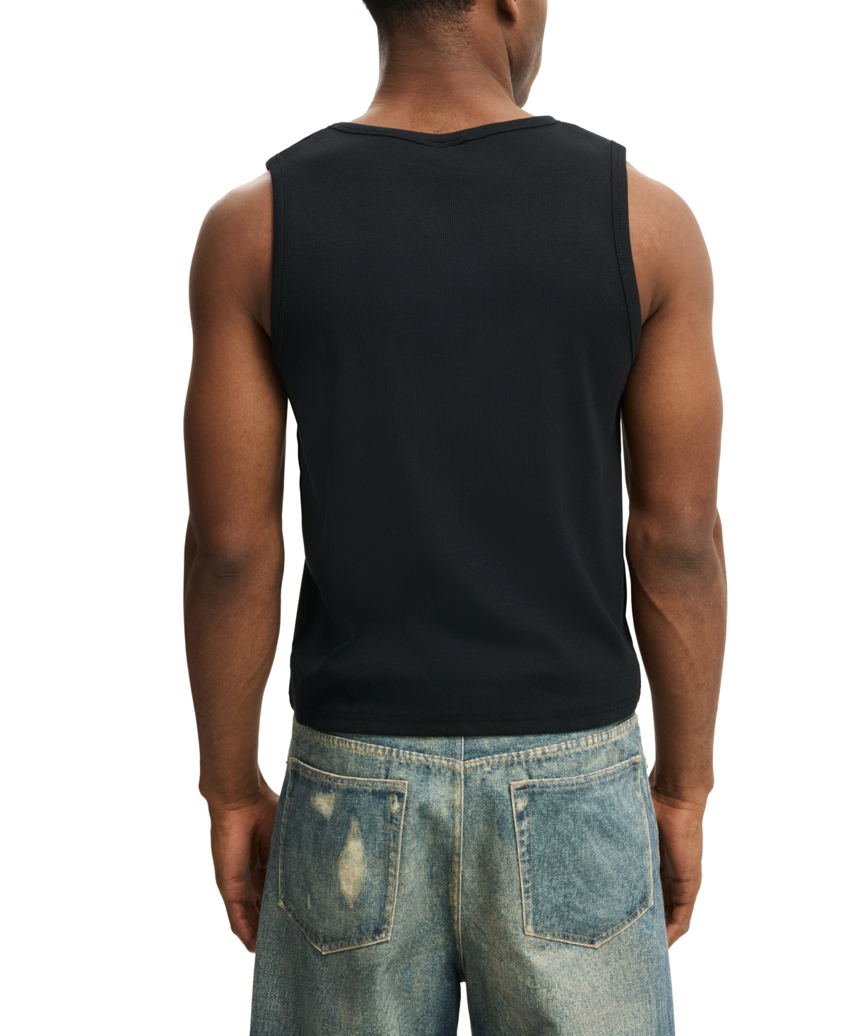 Cotton On Men's Sleeveless Ribbed Tank Undershirt