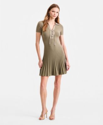 Women's Regina Lace-Up Polo Sweater Dress
