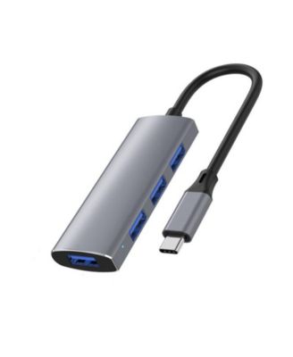 4-in-1 USB Hub - with 5Gbps USB 3.0 & USB 2.0, Portable Plug-and-Play Splitter for Home Office, Travel & Study