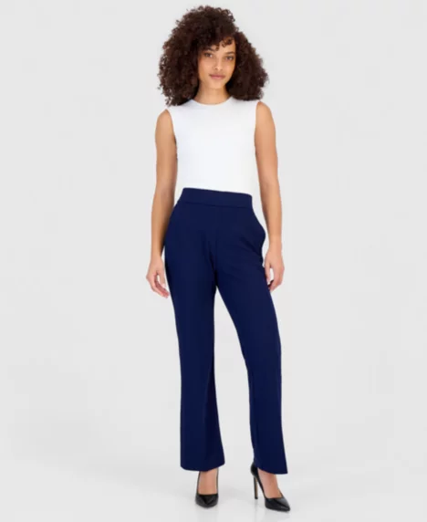 Petite High Rise Pull-On Pants - Distant Mountain
