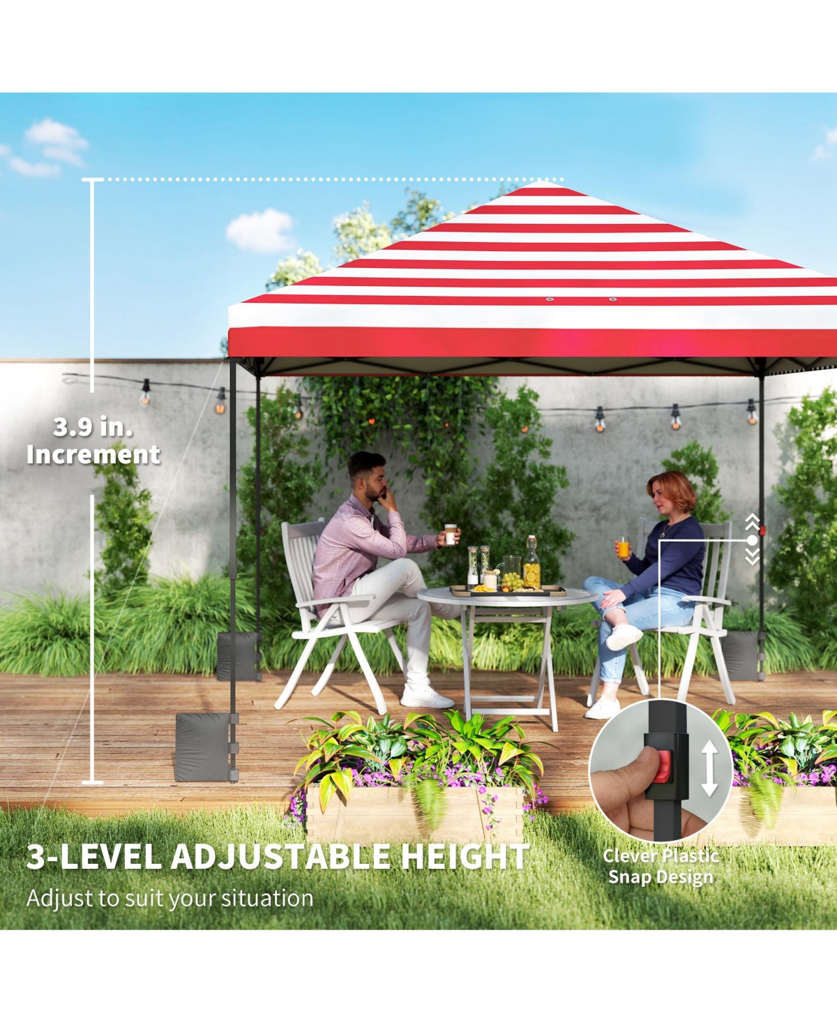 Outsunny 10 x ft Pop Up Canopy Tent with One Push Setup, Dark